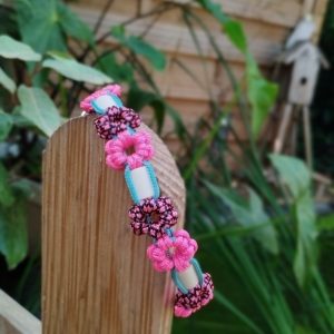 Collier à fleurs pour petit chien avec perles céramique EM